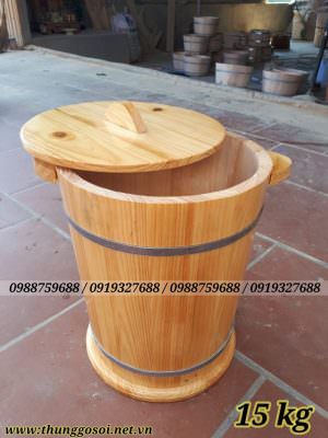 Thùng gỗ đựng gạo