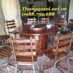 bàn thùng rượu gỗ