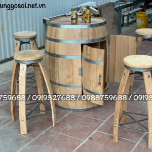 bàn trống rượu gỗ sồi