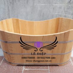 bồn tắm gỗ sồi ovan