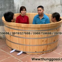 bồn tắm gỗ cao cấp dáng ovan