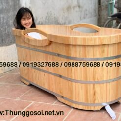 bồn tắm gỗ pơ mu cao cấp sx tại Thùng Gỗ Lê Điệp.