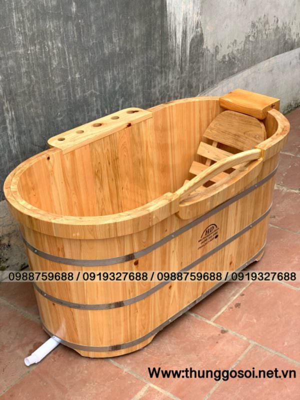 bồn tắm gỗ pơ mu nhật cao cấp