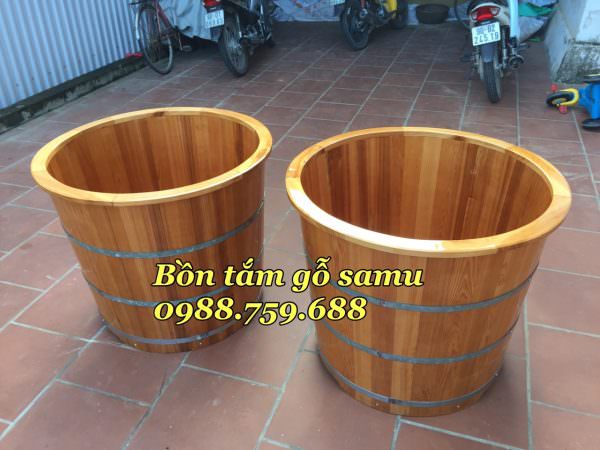 bồn tắm gỗ samu