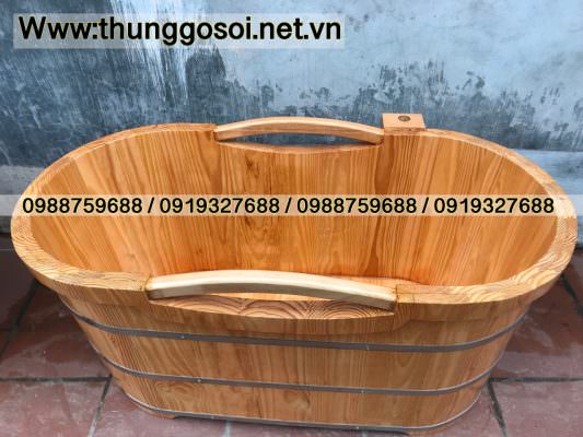 bồn tắm gỗ thông