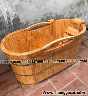 thùng tắm gỗ thông