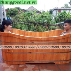 Bồn tắm gỗ đôi dài 180cm