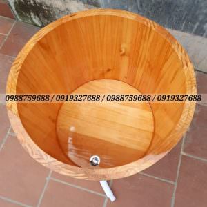 bồn tắm gỗ thông tròn