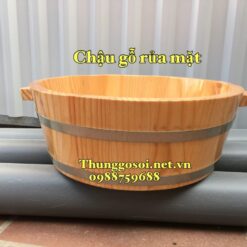 chậu gỗ rửa mặt