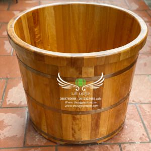 thùng gỗ tắm bo viền