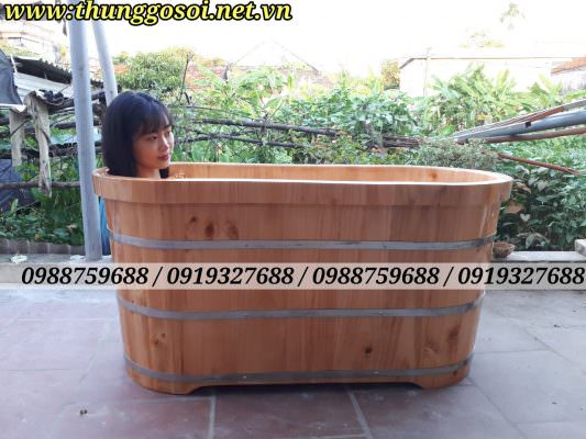 Thùng tắm gỗ thông