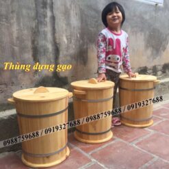 thùng gỗ đựng gạo giá rẻ
