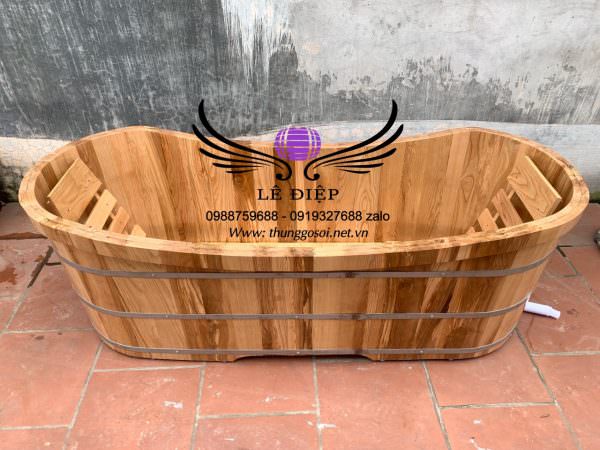 thùng tắm đôi gỗ sồi