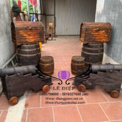 thùng gỗ trưng bày nhà hàng