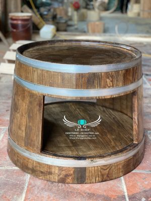 bàn thùng rượu gỗ trang trí