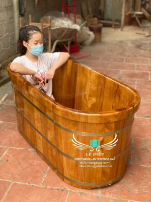 bồn tắm gỗ oval
