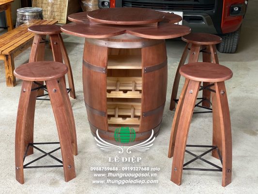 bàn ghế thùng rượu quán bar