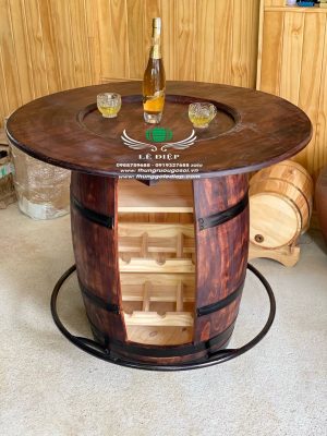 bàn thùng rượu gỗ thông