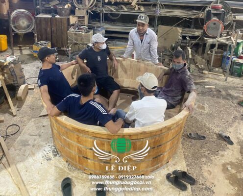 thùng tắm gỗ gia đình bồn tắm gia đình