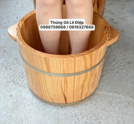 chậu ngâm chân gỗ thông