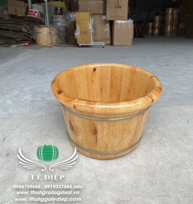 chậu gỗ ngâm chân tuyết tùng