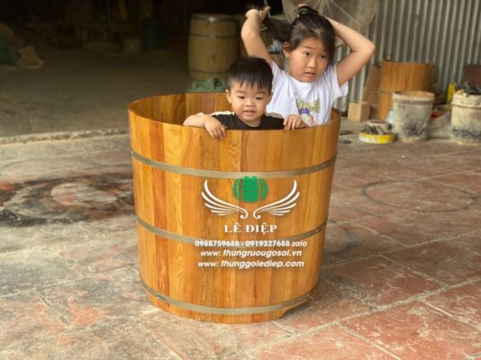 thùng gỗ tắm thảo dược